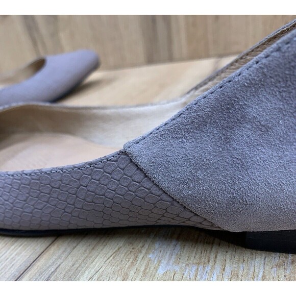 Corso Como Flats Shoes Women's 10 Suede Slate Gray Snakeskin Patent Comfort BR01 - Picture 16 of 16